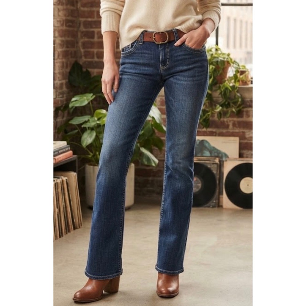 Hudson Signature Bootcut Jeans Womens 33 Dark Wash Low Rise Stretch Denim